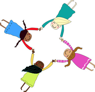 Group of kids of different nationalities