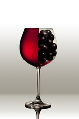 Fototapeta czerwone wino i winogrona obraz