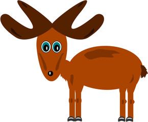 Cute vector moose over white