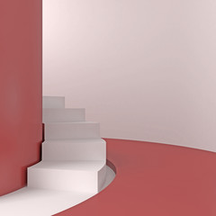 abstract white staircase