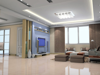 3d render modern interior of living-room