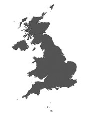 Karte von United Kingdom - freigestellt - 22087835