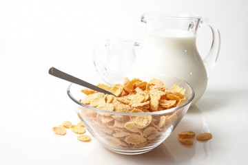 Breakfast with corn-flakes