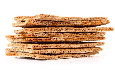 crisp bread isolated on white