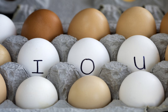 IOU in the egg carton.