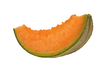 Melon segment isolated on white background