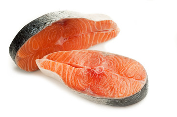 raw salmon isolated on white