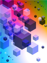Fototapeta premium 3D Cubes on Colorful Abstract Background