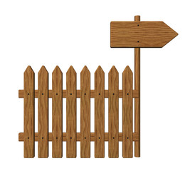 gartenzaun und wegweiser