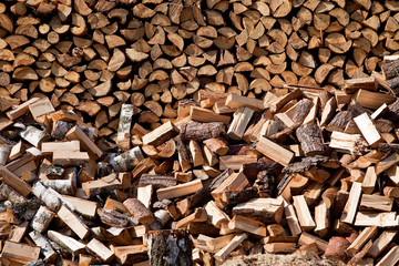 Background with heap of firewood