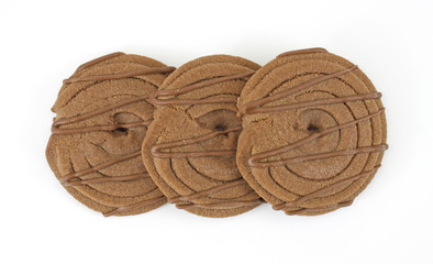 Chocolate cookies with fudge stripped frosting