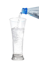 Mineral water and wave to glass