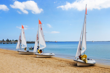 several boats with sails