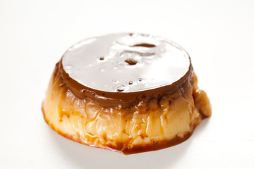 homemade egg flan with caramel