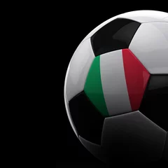 Photo sur Plexiglas Sports de balle Italian soccer ball on black background