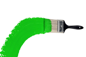Brush With Green Paint