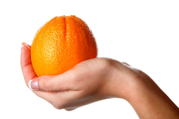 Woman Holding an Orange. Model Released