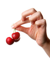 Woman Holding Cherries. Model Released