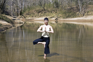 Fototapeta na wymiar River Yoga