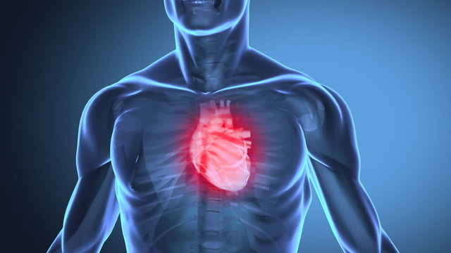 Pain in human heart concept