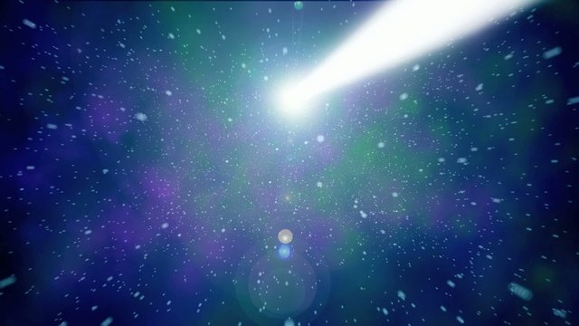 Stella cadente nello spazio