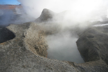 Sol de Manana geysers in Bolivian Andes