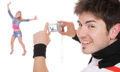 Fototapeta premium Man taking pictures