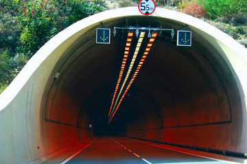 Lights in tunnel