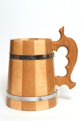 wooden beer mug