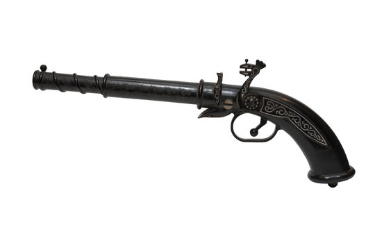 Antique gun isolated on white