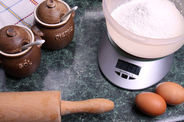 Ingredients ready to prepare the dough