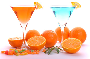 Cocktail drinks in martini glass