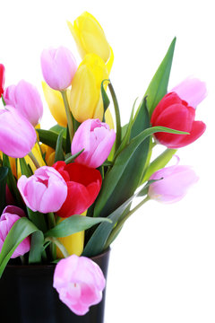 vase of tulips