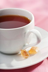cup of tea over pink