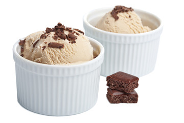 ice cream with chocolate isolated
