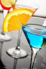 Blue cocktail drink