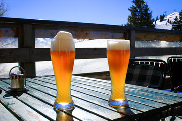 Weißbier in der Skipause