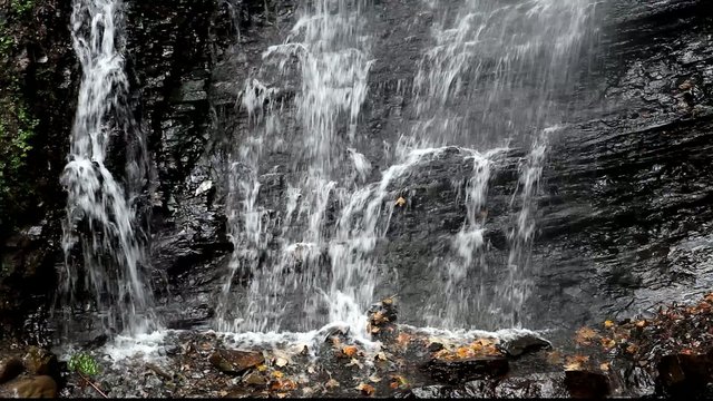 Waterfall Huk Zhenetsky in the Carpathians Mountains