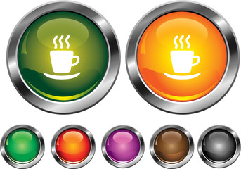 Vector collection icons with hot cup sign