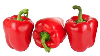 Red peppers on a white background. Isolated.