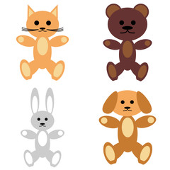 toys on white background