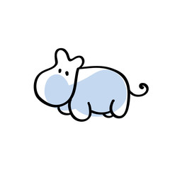 Hippo. Zoo figure adapted for the child's perception.