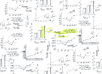 Business and finance graphs background, seamless.