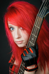 Portrait of redhead rocker girl