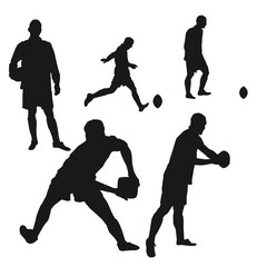 Silhouettes de rubgy man