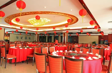 Fotobehang a luxury chinese banqueting hall © xu xiaoning