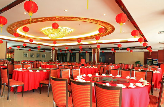 Fototapeta a luxury chinese banqueting hall
