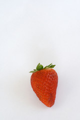 Summer-Strawberry on a white paper sheet