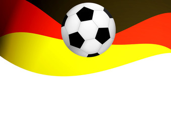 Naklejka premium Fussball vor abstrakter Fahne