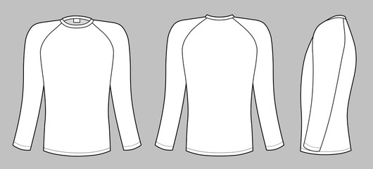 Raglan sleeve t-shirt isolated on grey background
